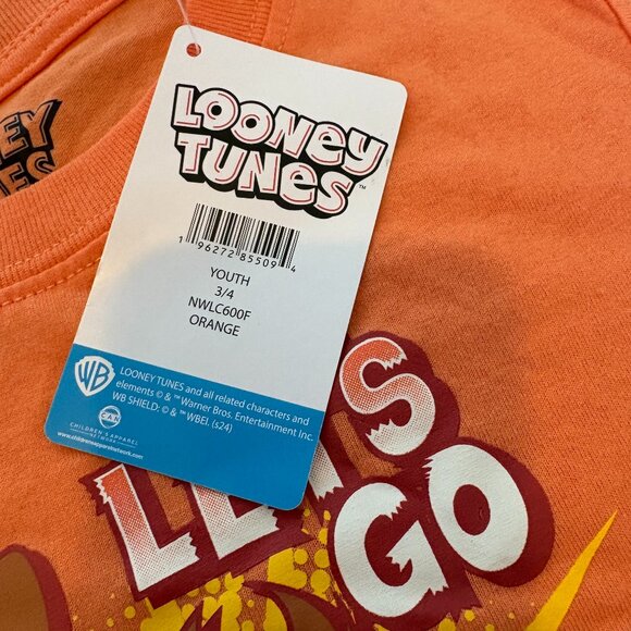 Looney Tunes Kids Taz Let's Go Crazy Graphic Tee T-shirt NEW Size 4 - Picture 5 of 7